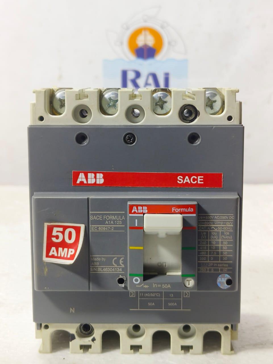 ABB SACE FORMULA A1A 125 50AMP CIRCUIT BREAKER MCCB 4 POLE