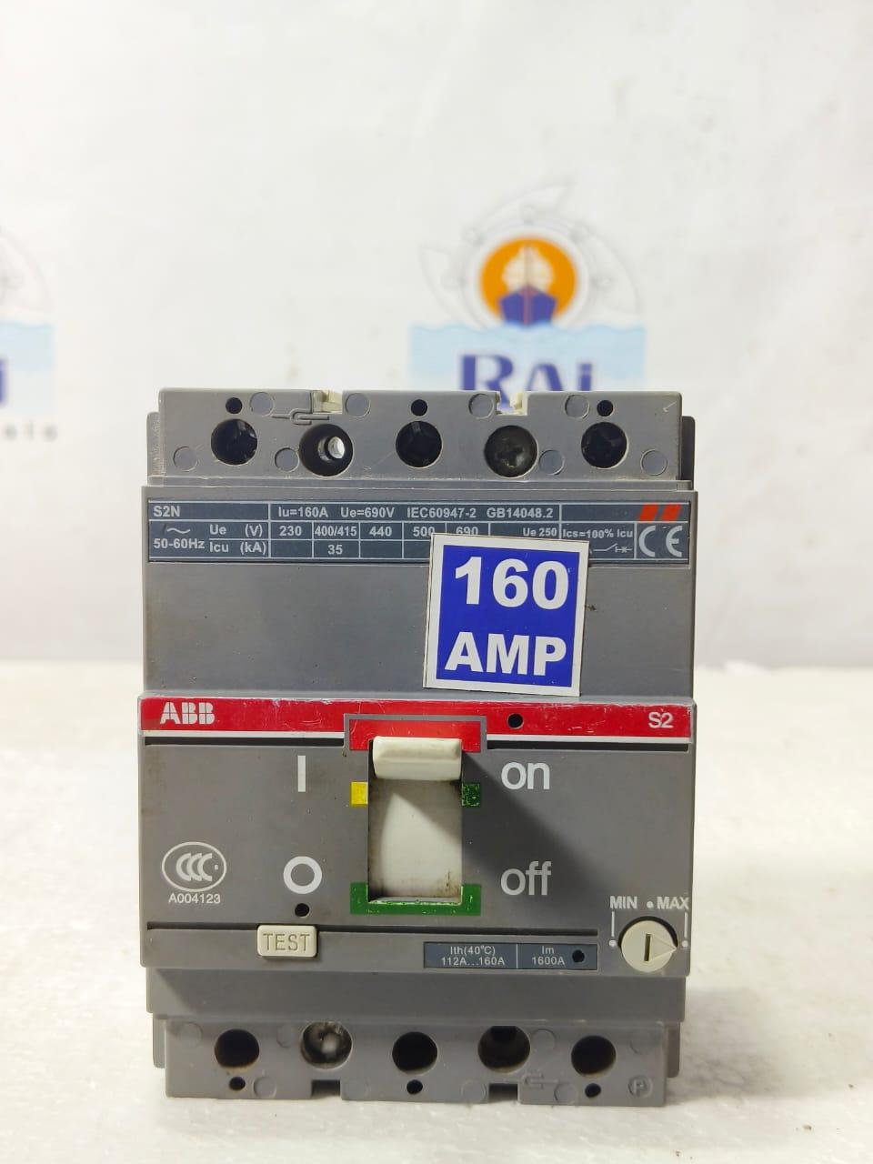 ABB SACE S2N 160AMP CIRCUIT BREAKER MCCB 3 POLE 