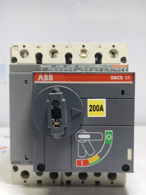 ABB SACE S3H 200 Amp MCCB 65kA at 415V, 4 pole