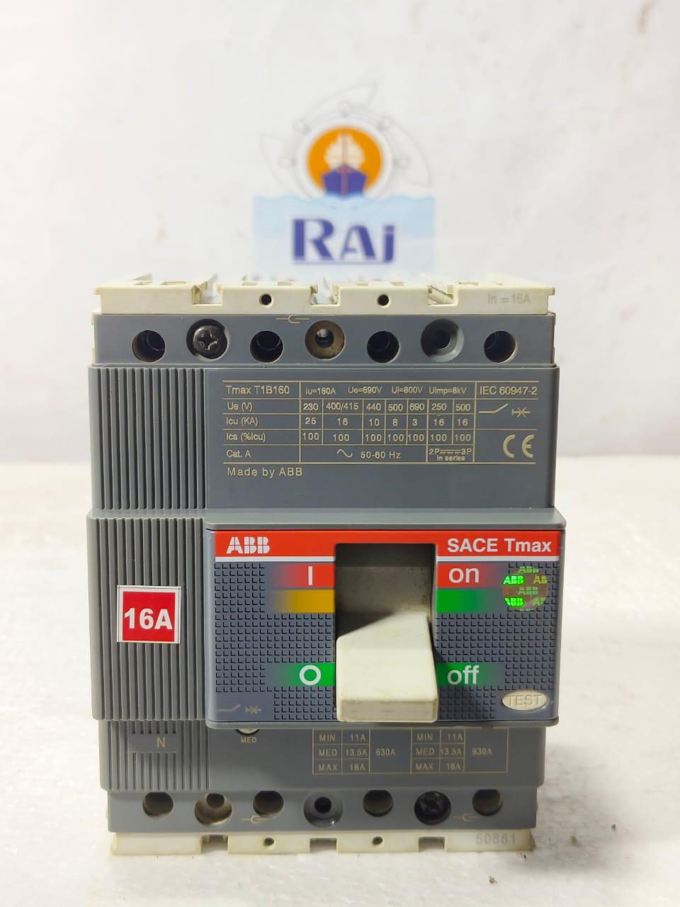 ABB TMAX T1B160 16AMP CIRCUIT BREAKER MCCB 4 POLE