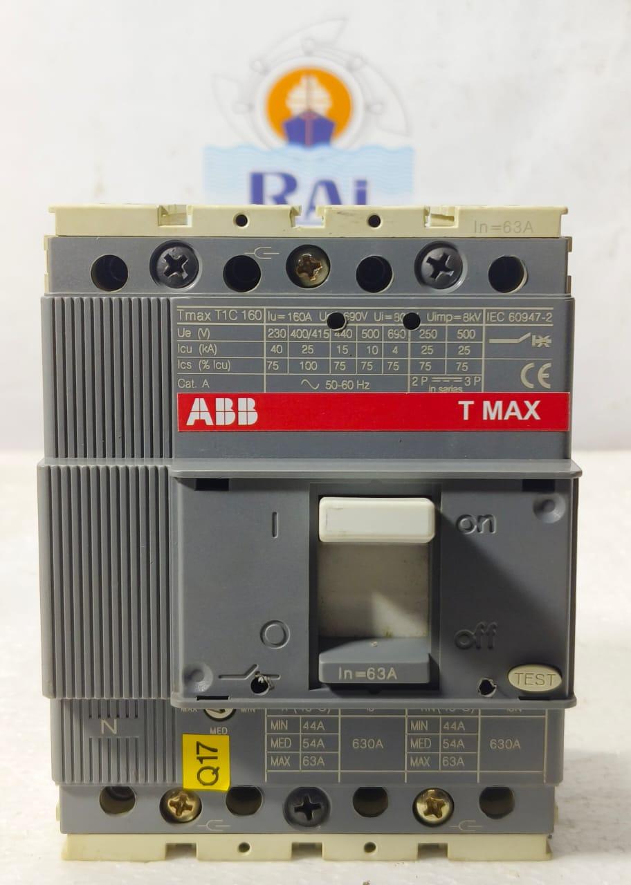 ABB TMAX T1C 160 63AMP CIRCUIT BREAKER MCCB 4 POLE 