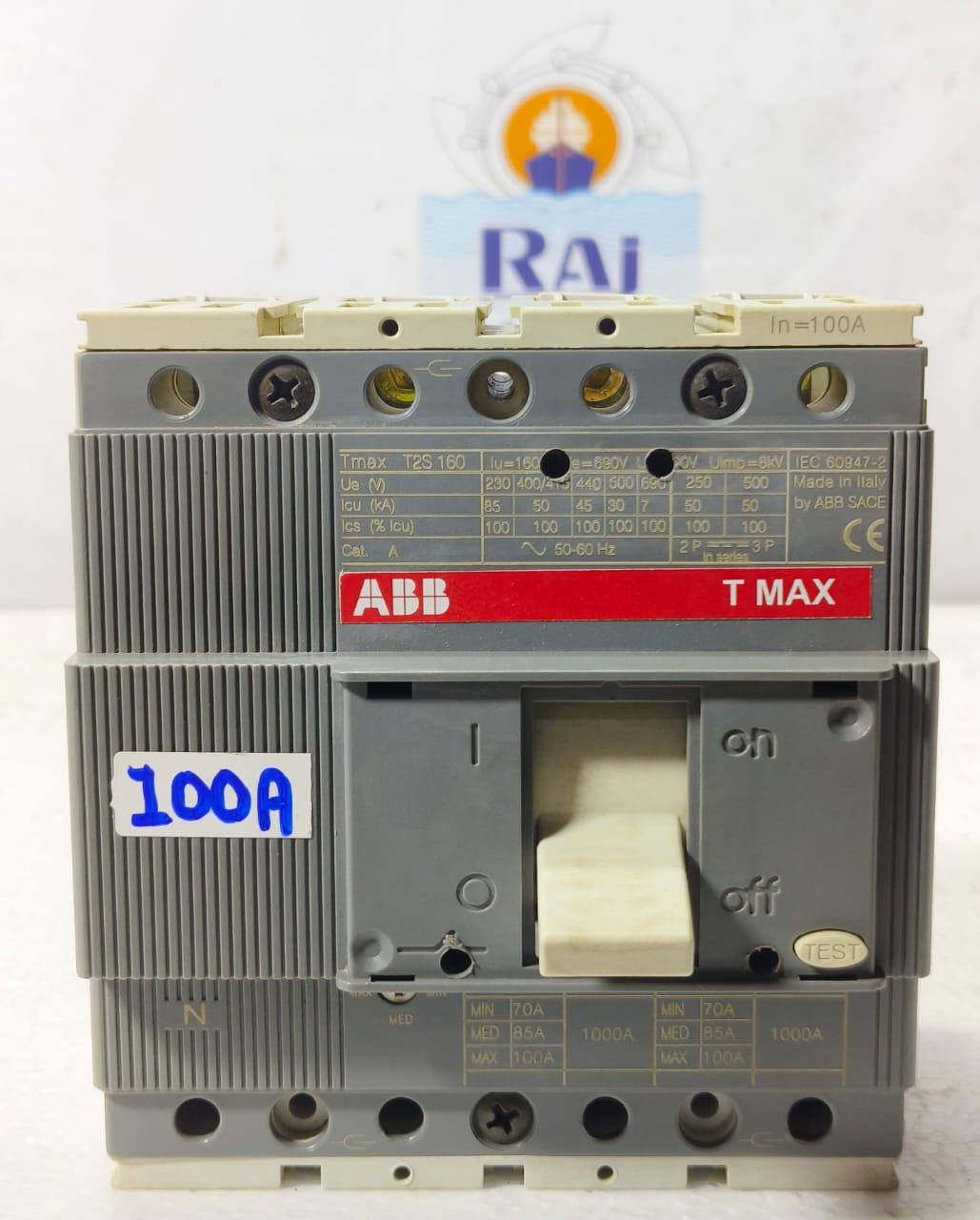 ABB TMAX T2S 160 100AMP CIRCUIT BREAKER MCCB 4 POLE  