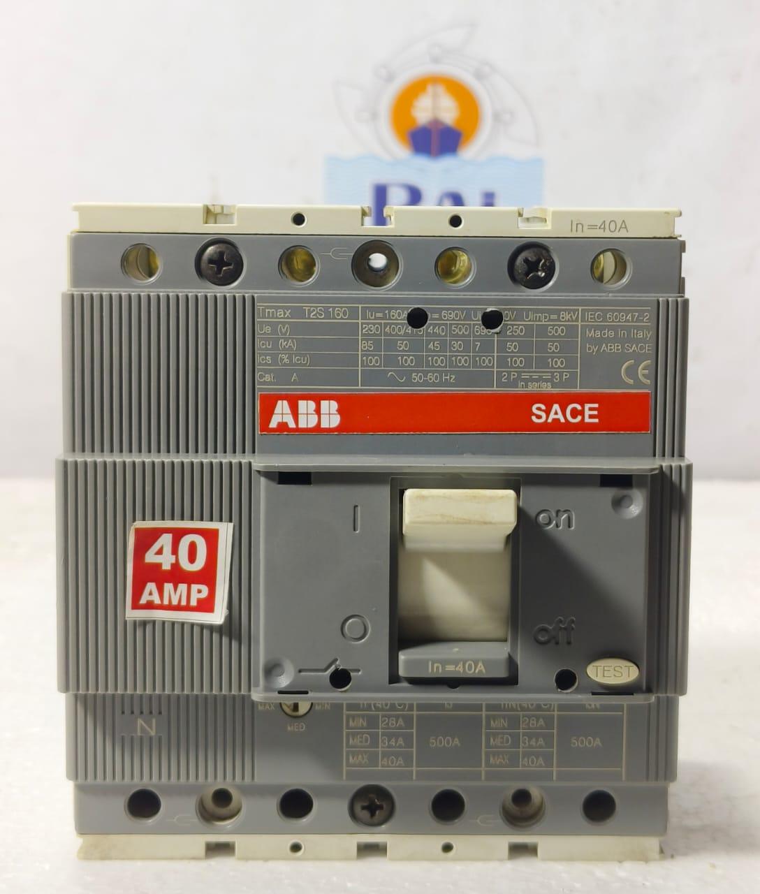 ABB TMAX T2S 160 40AMP CIRCUIT BREAKER MCCB 4 POLE  