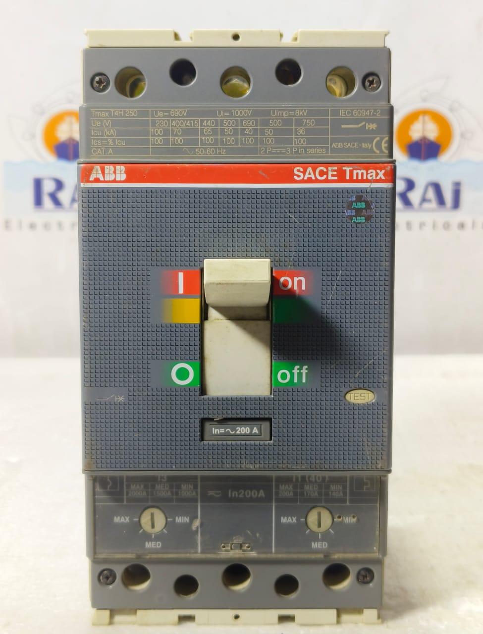 ABB TMAX T4H 250 200AMP CIRCUIT BREAKER MCCB 3 POLE