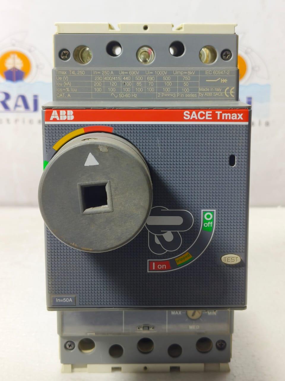 ABB TMAX T4L 250 50AMP CIRCUIT BREAKER MCCB 3 POLE WITH ROTARY HANDLE