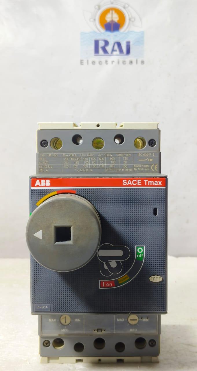 ABB TMAX T4L 250 80AMP CIRCUIT BREAKER MCCB 3 POLE WITH ROTARY HANDLE