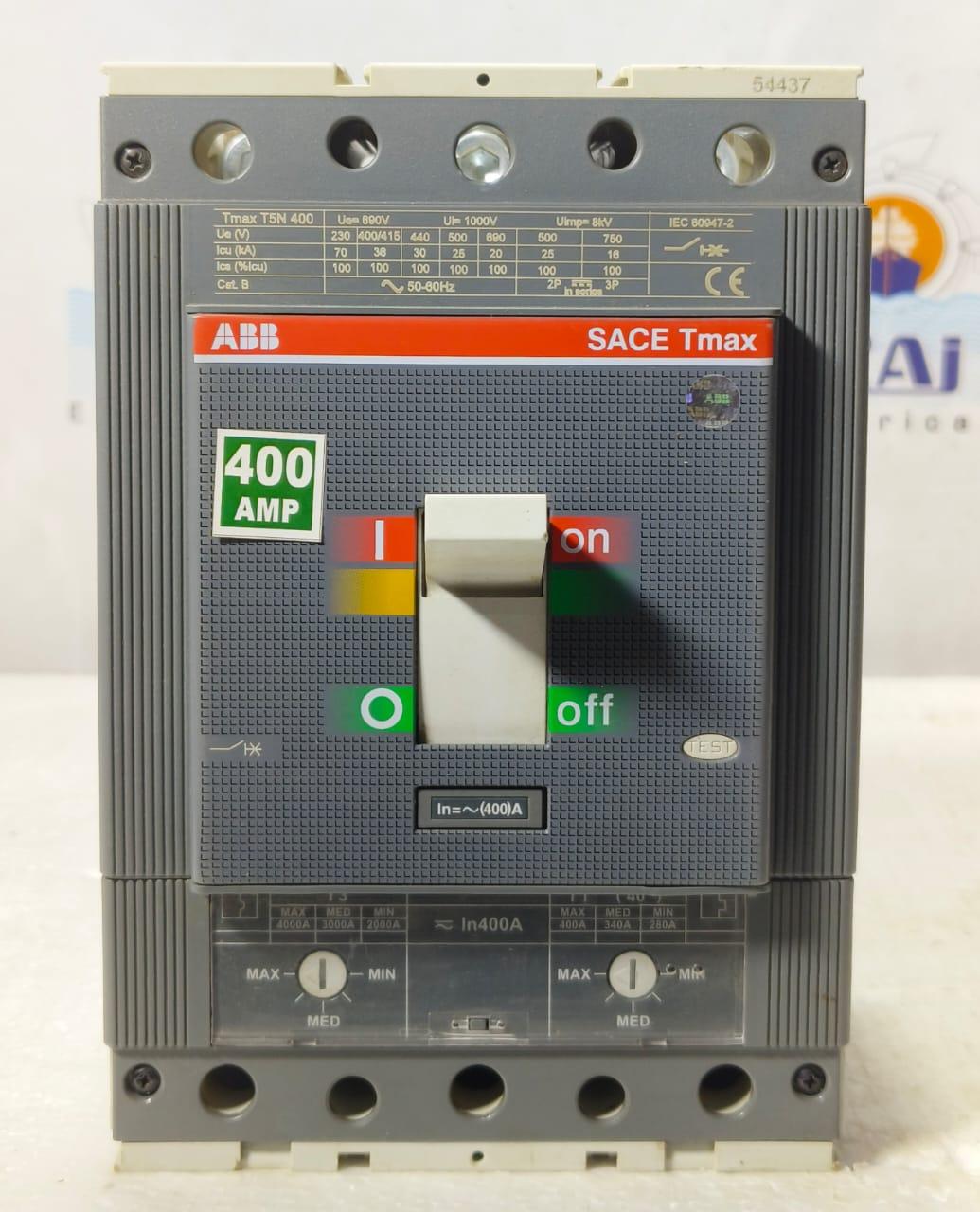 ABB TMAX T5N 400 400AMP CIRCUIT BREAKER MCCB 3 POLE