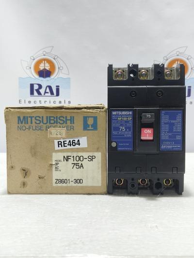 MITSUBISHI NF100-SP 75Amp. NO-FUSE BREAKER MCCB 3 POLE